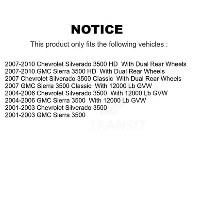 [Avant + Arrière] Kit de disque (revêtu) de frein pour Chevrolet Silverado 3500 GMC HD Sierra Classic KG-100706