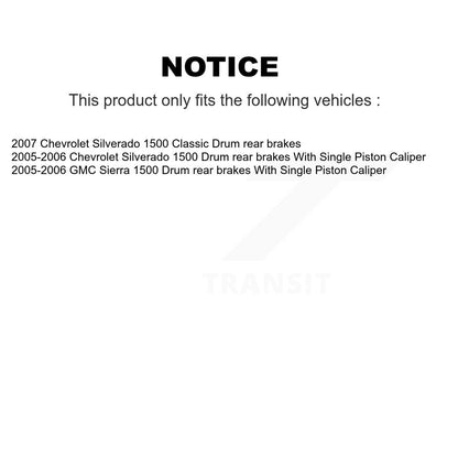 [Avant + Arrière] Kit de disque (revêtu) de frein pour Chevrolet Silverado 1500 GMC Sierra Classic Drum rear brakes KG-100718
