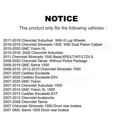 [Avant + Arrière] Kit de disque (revêtu) de frein pour Chevrolet Silverado 1500 GMC Sierra Tahoe Yukon Cadillac Suburban Escalade XL Avalanche ESV EXT KG-100720