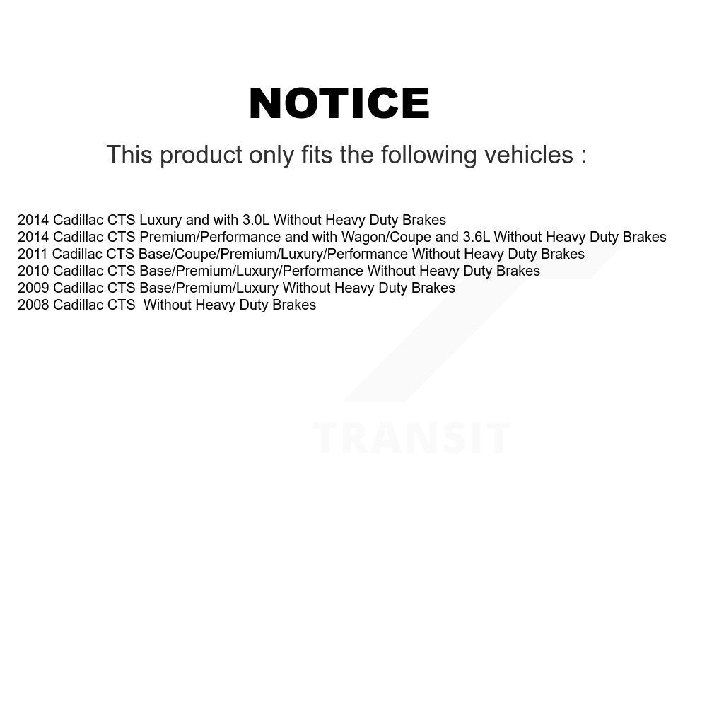[Avant + Arrière] Kit de disque (revêtu) de frein pour Cadillac CTS sans Heavy Duty Brakes KG-100737
