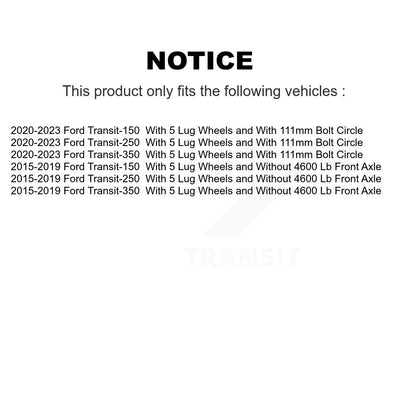 [Avant + Arrière] Kit de disque (revêtu) de frein pour 2015-2020 Ford Transit-250 Transit-350 Transit-150 avec 5 Lug Wheels KG-100810