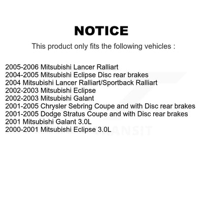 [Avant + Arrière] Kit de disque (revêtu) de frein pour Mitsubishi Chrysler Sebring Dodge Stratus Eclipse Galant Lancer KG-100821