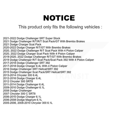 [Avant + Arrière] Kit de disque (revêtu) de frein pour Dodge Charger Chrysler 300 Challenger Magnum KG-100849