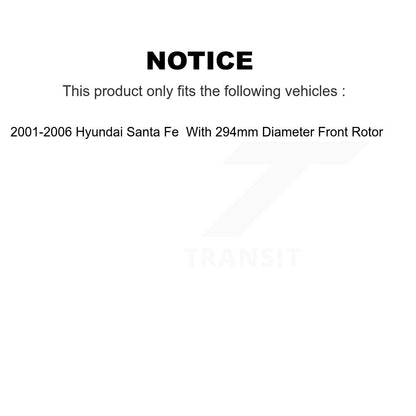[Avant + Arrière] Kit de disque (revêtu) de frein pour 2001-2006 Hyundai Santa Fe avec 294mm Diameter Rotor KG-100927