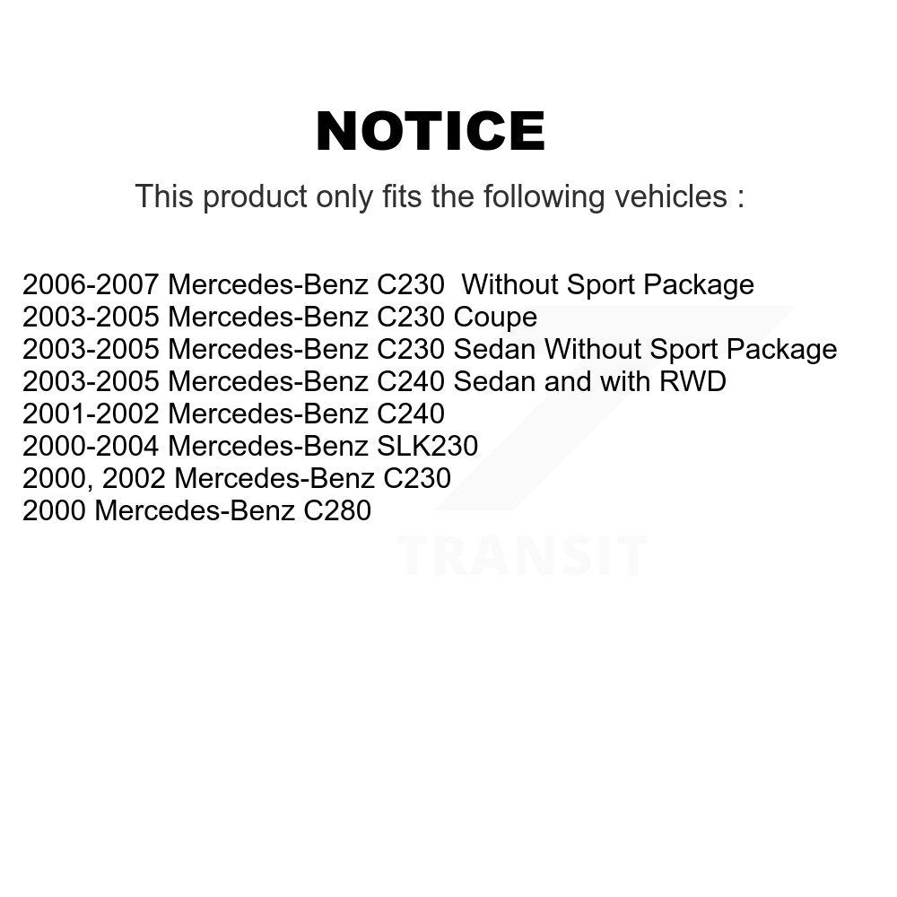 [Avant + Arrière] Kit de disque (revêtu) de frein pour Mercedes-Benz C230 C240 SLK230 C280 KG-100930