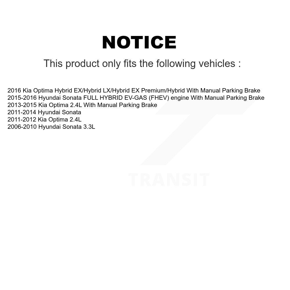 [Avant + Arrière] Kit de disque (revêtu) de frein pour Hyundai Sonata Kia Optima KG-101019