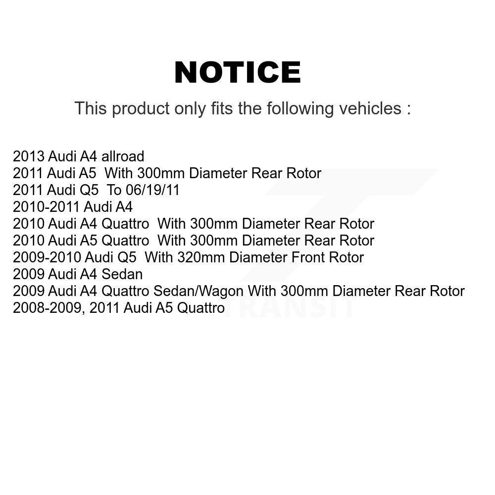 [Avant + Arrière] Kit de disque (revêtu) de frein pour Audi Q5 A4 Quattro A5 allroad KG-101107