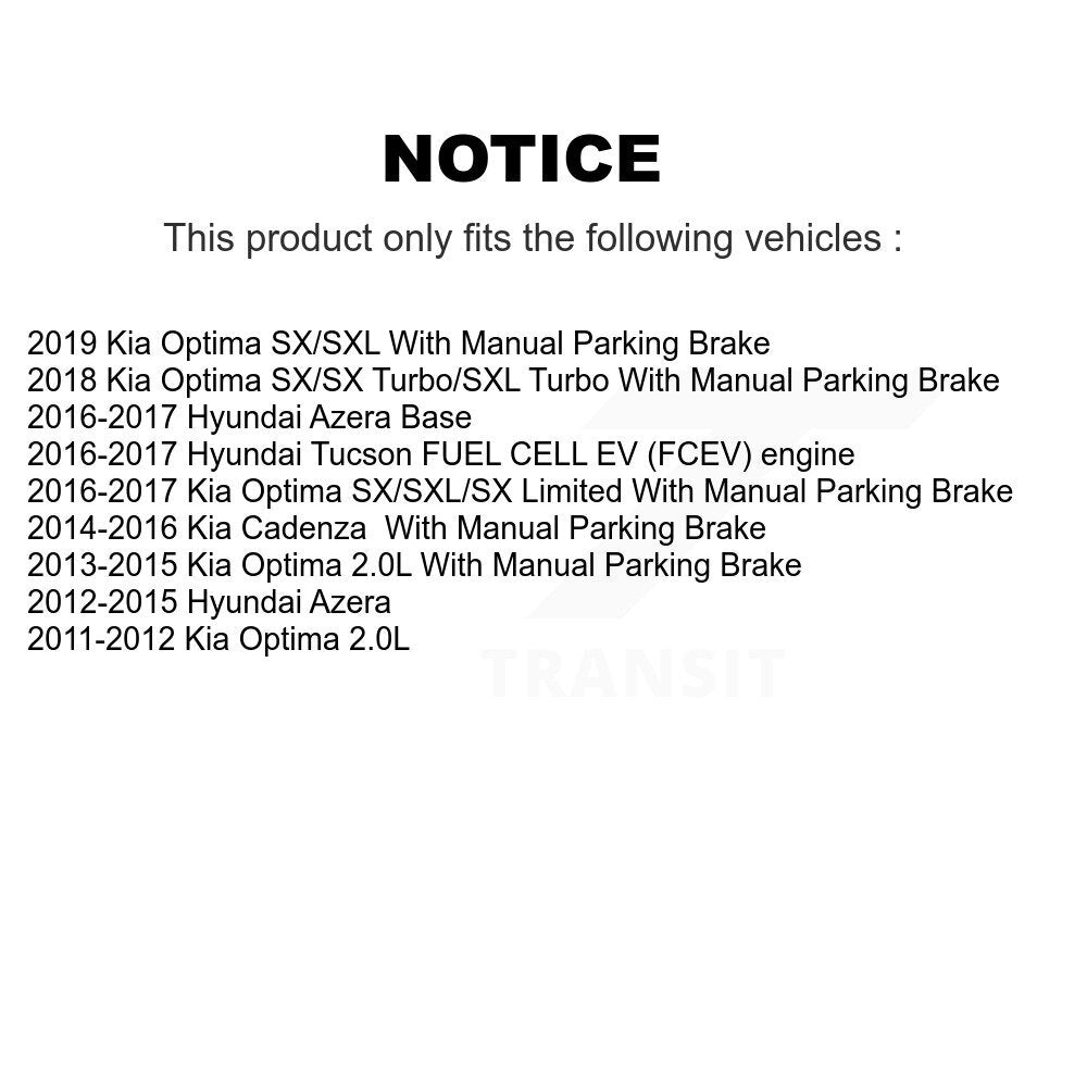 [Avant + Arrière] Kit de disque (revêtu) de frein pour Kia Optima Hyundai Tucson Azera Cadenza KG-101143