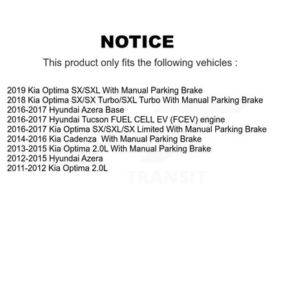 [Avant + Arrière] Kit de disque (revêtu) de frein pour Kia Optima Hyundai Tucson Azera Cadenza KG-101143