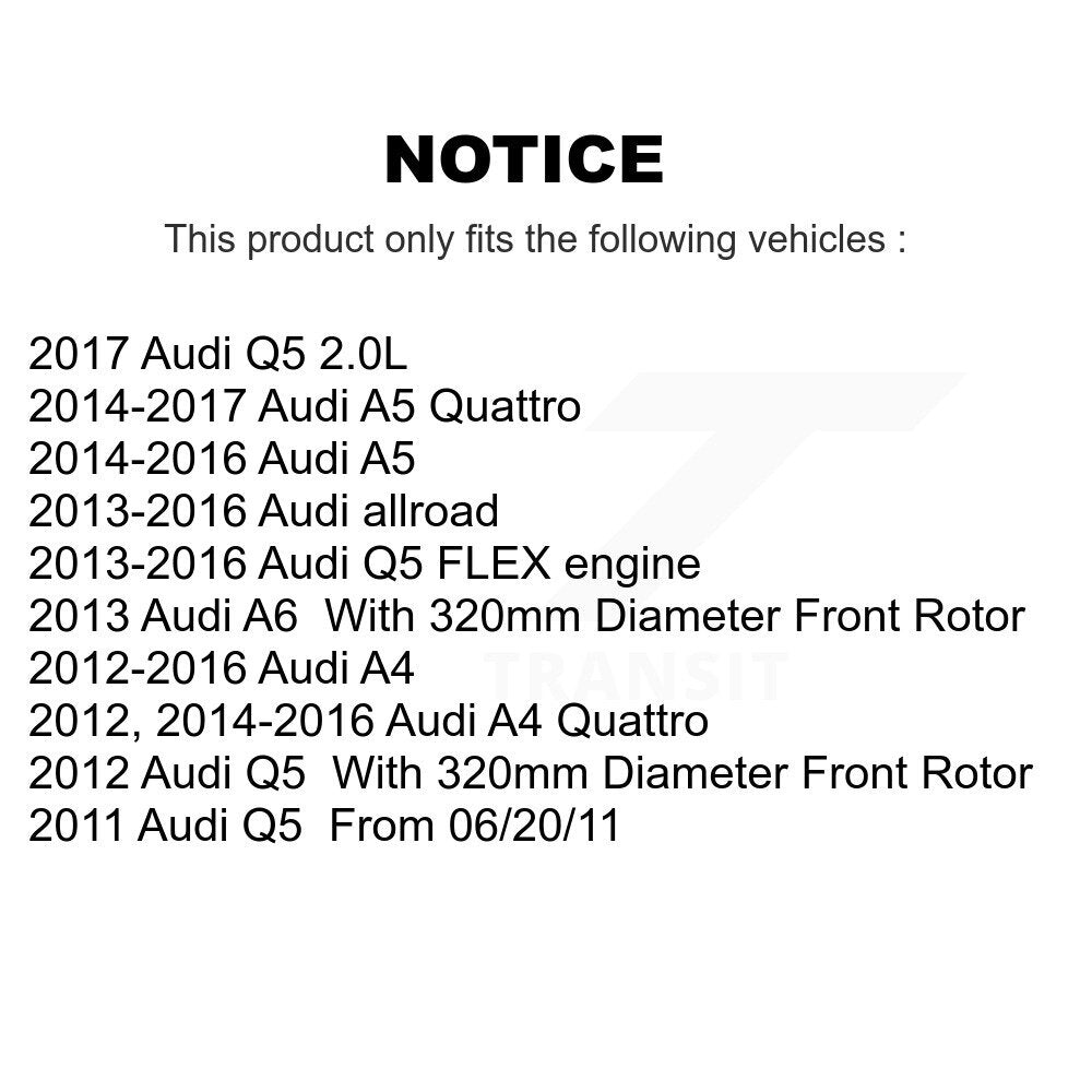 [Avant + Arrière] Kit de disque (revêtu) de frein pour Audi Q5 A4 A5 Quattro allroad A6 KG-101152