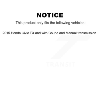 [Avant + Arrière] Kit de disque (revêtu) de frein pour 2015 Honda Civic EX avec Coupe Manual transmission KG-101165