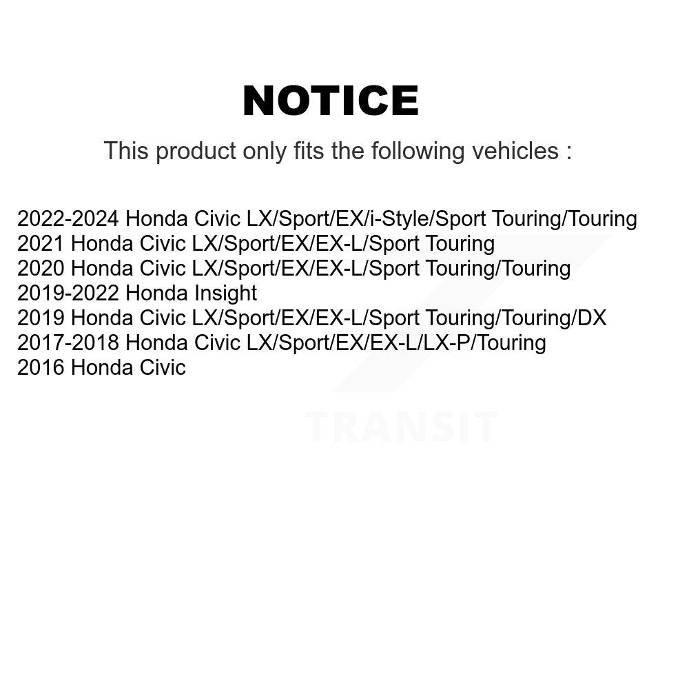 [Avant + Arrière] Kit de disque (revêtu) de frein pour Honda Civic Insight KG-101199