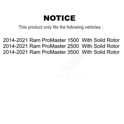 [Avant + Arrière] Kit de disque (revêtu) de frein pour Ram ProMaster 1500 2500 3500 KG-101245