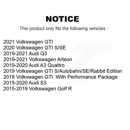 [Avant + Arrière] Kit de disque (revêtu) de frein pour Volkswagen GTI Audi Golf R S3 Q3 Arteon A3 Quattro KG-101277