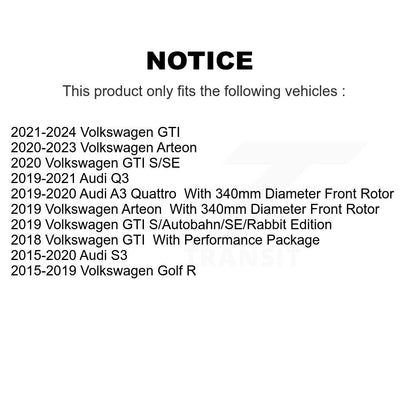 [Avant + Arrière] Kit de disque (revêtu) de frein pour Volkswagen GTI Audi Golf R S3 Q3 Arteon A3 Quattro KG-101277
