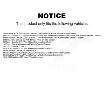 [Avant] Kit de disque (revêtu) de frein pour Chevrolet Camaro Cadillac CTS CT6 CT5 KG-101310