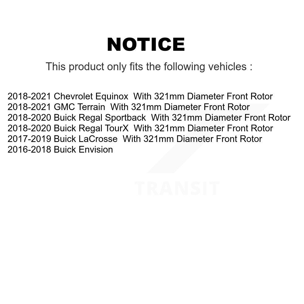 [Avant] Kit de disque (revêtu) de frein pour Chevrolet Equinox GMC Terrain Buick Envision LaCrosse Regal Sportback TourX KG-101312