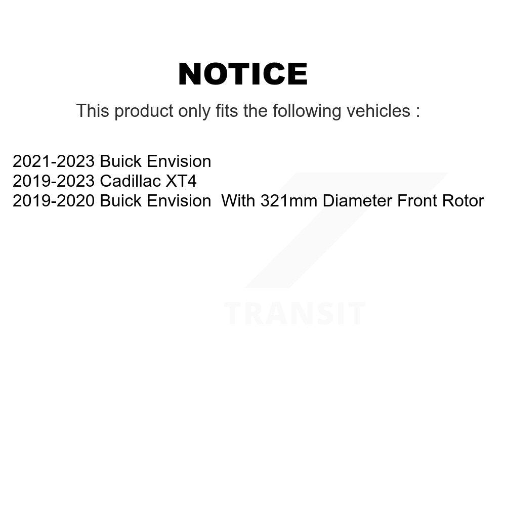 [Avant] Kit de disque (revêtu) de frein pour Buick Envision Cadillac XT4 KG-101313