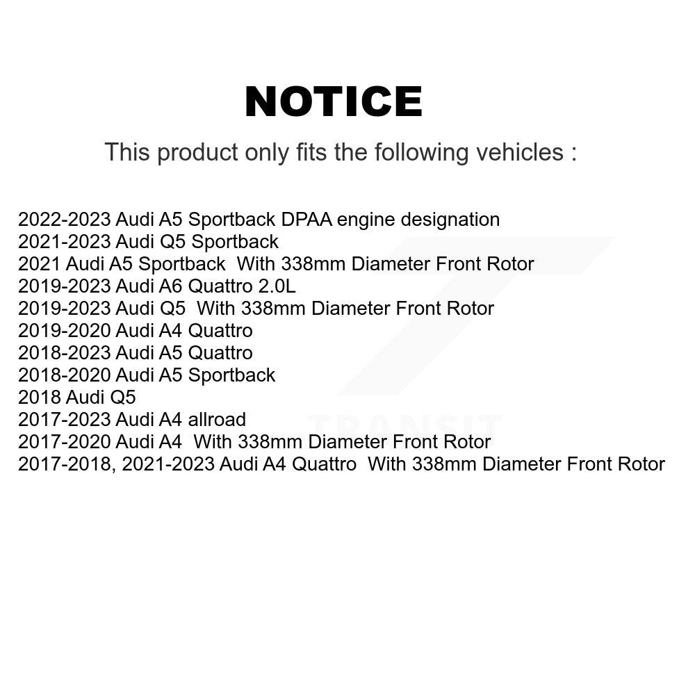 [Avant] Kit de disque (revêtu) de frein pour Audi Q5 A4 A5 Quattro A6 Sportback allroad KG-101335
