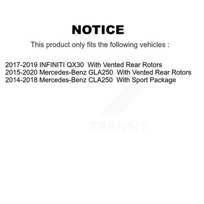 [Arrière] Kit de disque (revêtu) de frein pour Mercedes-Benz CLA250 GLA250 INFINITI QX30 KG-101375