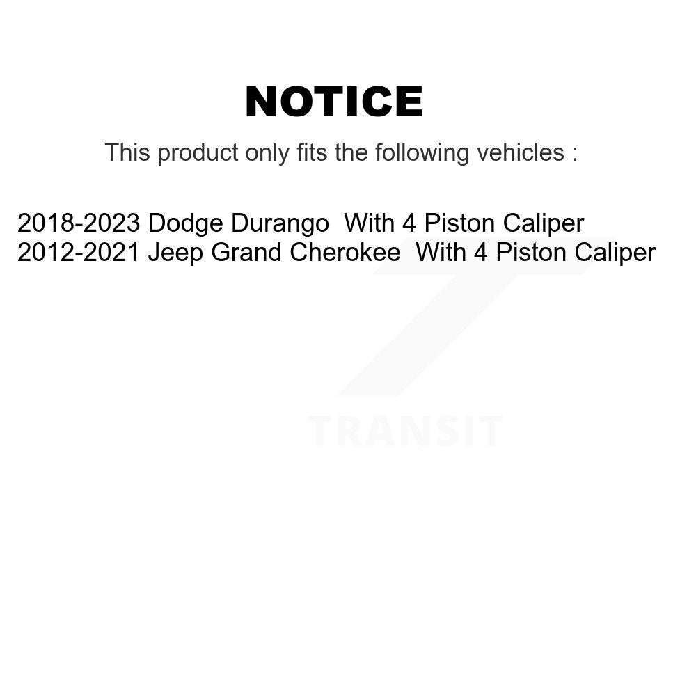 [Arrière] Kit de disque (revêtu) de frein pour Jeep Grand Cherokee Dodge Durango KG-101394