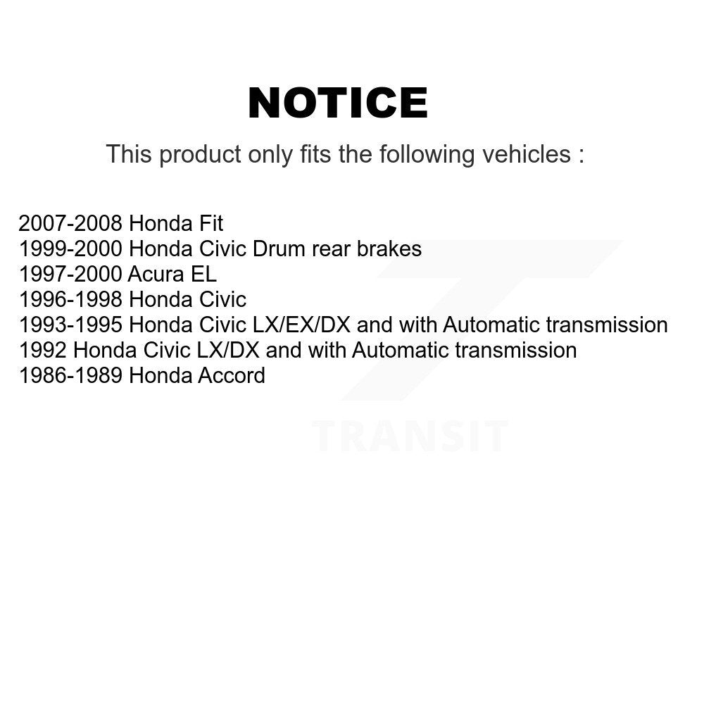 [Arrière] Kit de Tambour de frein pour Honda Civic Fit Accord Acura EL KG-101398
