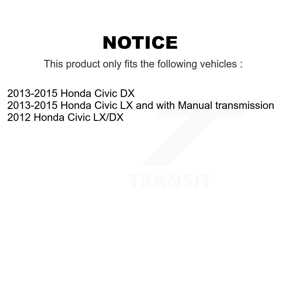 [Avant + Arrière] Kit d'ensemble disque de frein à disque et moyeu pour Honda Civic KG-101427