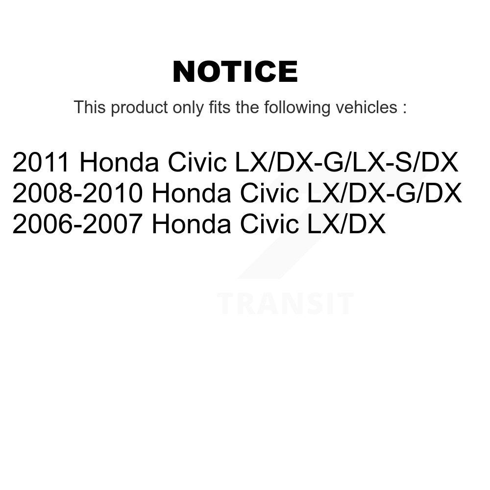 [Avant + Arrière] Kit d'ensemble disque de frein à disque et moyeu pour Honda Civic KG-101429