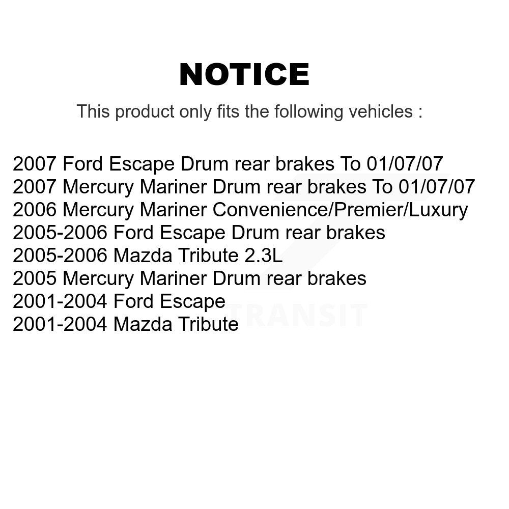 [Avant + Arrière] Kit d'ensemble disque de frein à disque et moyeu pour Ford Escape Mazda Tribute Mercury Mariner KG-101439