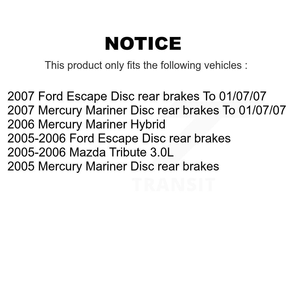 [Avant + Arrière] Kit d'ensemble disque de frein à disque et moyeu pour Ford Escape Mercury Mariner Mazda Tribute KG-101440