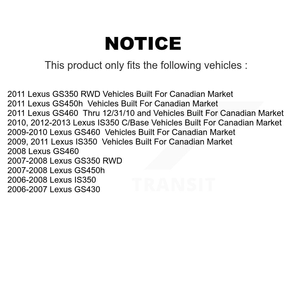 [Avant + Arrière] Kit de disque (revêtu) de frein pour Lexus IS350 GS350 GS430 GS450h GS460 KG-101473