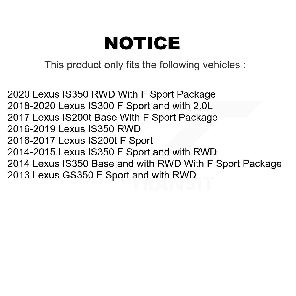 [Avant + Arrière] Kit de disque (revêtu) de frein pour Lexus IS200t GS350 IS300 IS350 KG-101476
