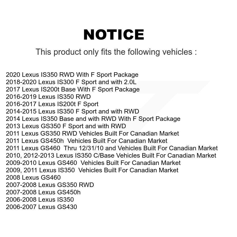 [Avant] Kit de disque (revêtu) de frein pour Lexus GS350 IS350 IS200t IS300 GS430 GS450h GS460 KG-101485