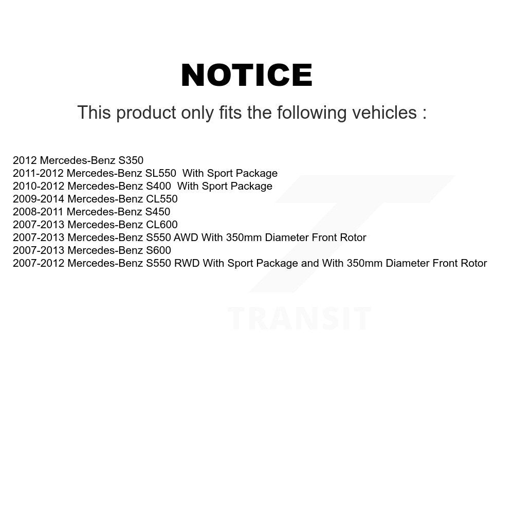 [Avant] Kit de disque (revêtu) de frein pour Mercedes-Benz S550 SL550 CL550 S600 S400 S350 CL600 S450 KG-101514