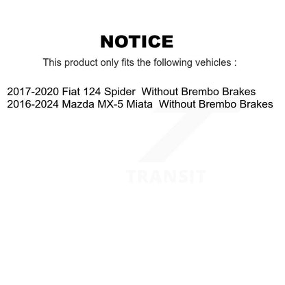 [Avant + Arrière] Kit de disque (revêtu) de frein pour Mazda MX-5 Miata Fiat 124 Spider sans Brembo Brakes KG-101528