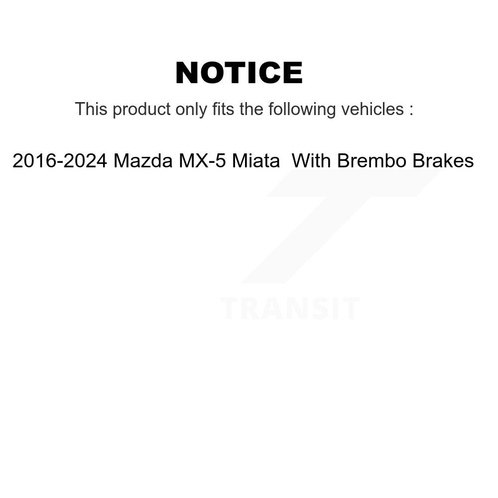 [Avant et Arrière] Disque de frein pour 2016-2024 Mazda MX-5 Miata With Brembo Brakes KG-101529