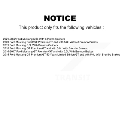 [Avant + Arrière] Kit de disque (revêtu) de frein pour Ford Mustang KG-101545