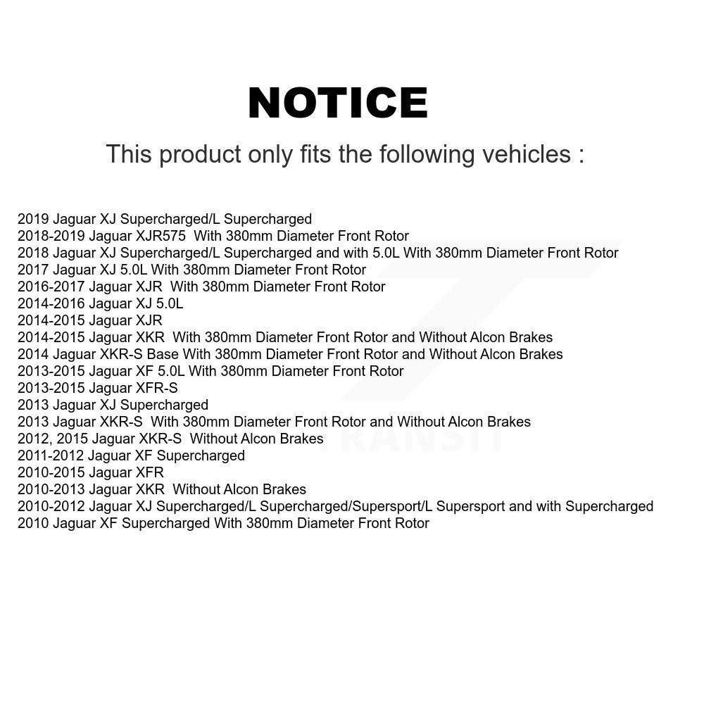 [Avant + Arrière] Kit de disque (revêtu) de frein pour Jaguar XF XJ XFR-S XJR575 KG-101553
