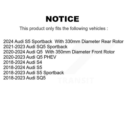 [Avant + Arrière] Kit de disque (revêtu) de frein pour Audi Q7 SQ5 S5 S4 Sportback Q5 PHEV KG-101593