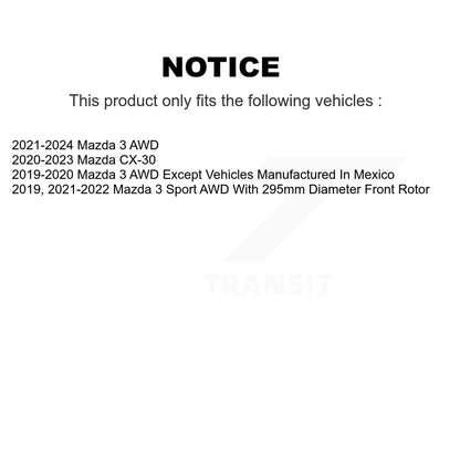 [Avant] Kit de disque (revêtu) de frein pour Mazda 3 CX-30 KG-101603