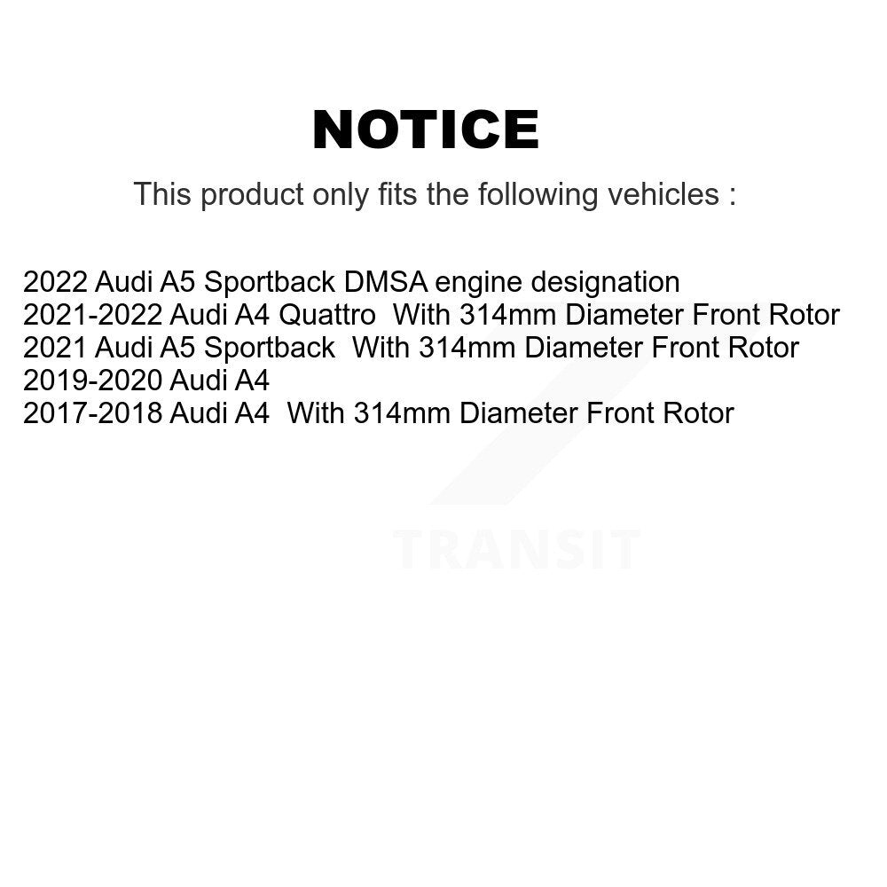 [Avant] Kit de disque (revêtu) de frein pour Audi A4 Quattro A5 Sportback KG-101608