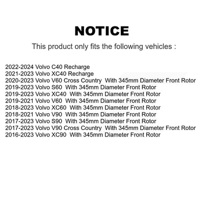[Avant] Kit de disque (revêtu) de frein pour Volvo XC90 XC60 XC40 S90 S60 V90 Cross Country V60 C40 Recharge KG-101609