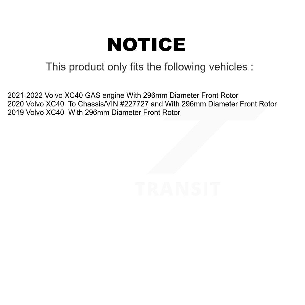 [Avant] Kit de disque (revêtu) de frein pour Volvo XC40 KG-101613