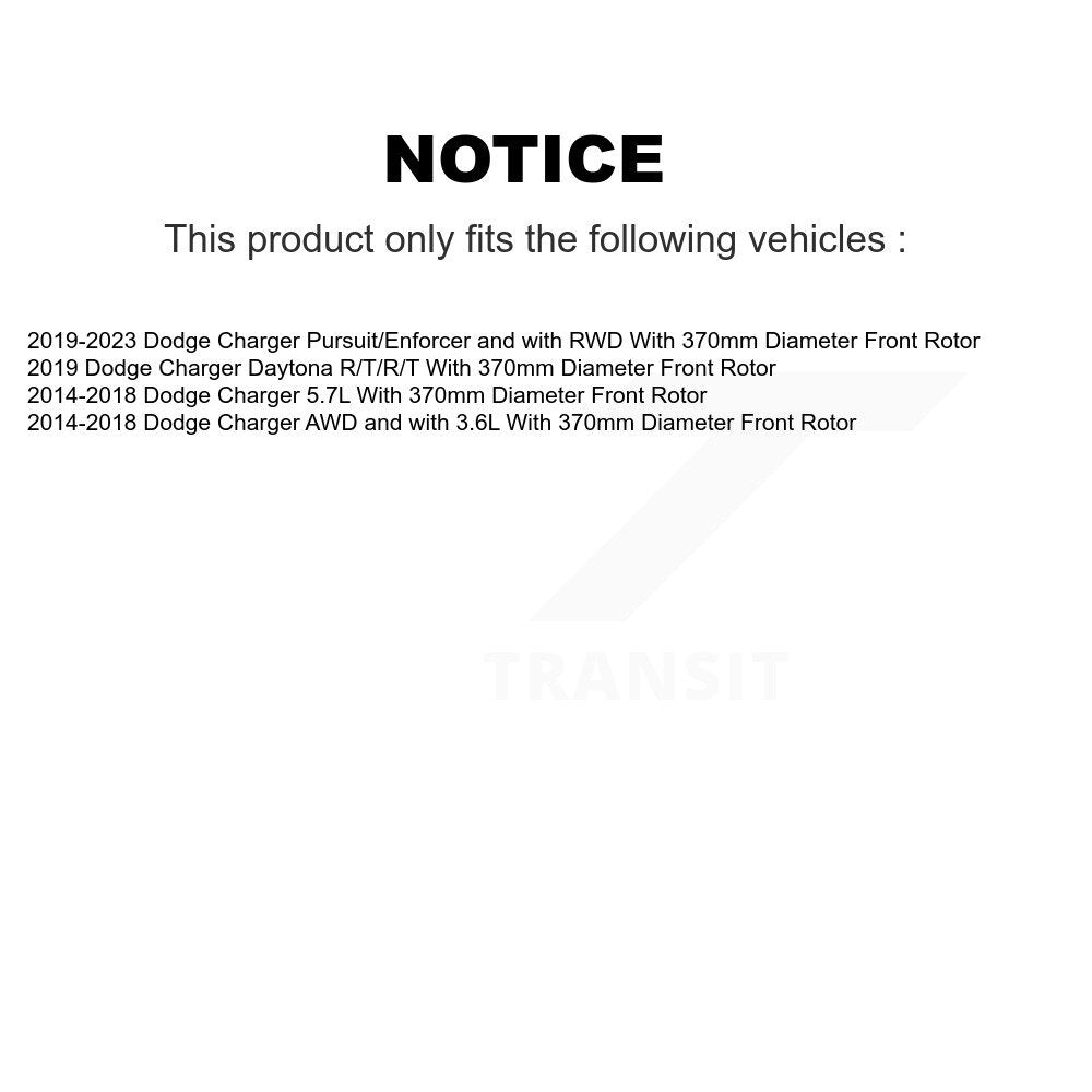[Avant] Kit de disque (revêtu) de frein pour Dodge Charger KG-101616