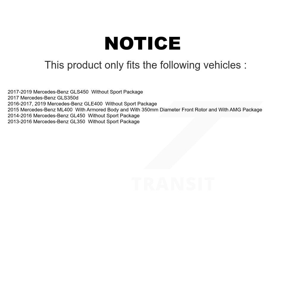 [Avant] Kit de disque (revêtu) de frein pour Mercedes-Benz GLS450 GL450 GL350 GLE400 ML400 GLS350d KG-101618