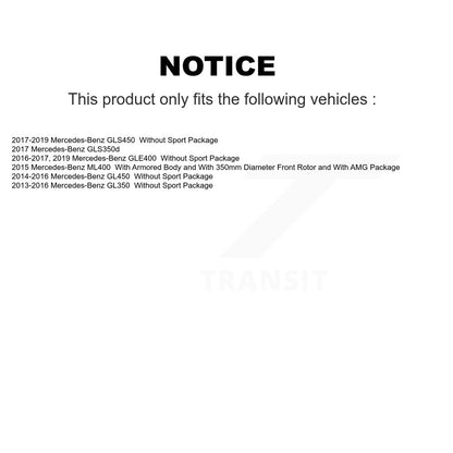 [Avant] Kit de disque (revêtu) de frein pour Mercedes-Benz GLS450 GL450 GL350 GLE400 ML400 GLS350d KG-101618