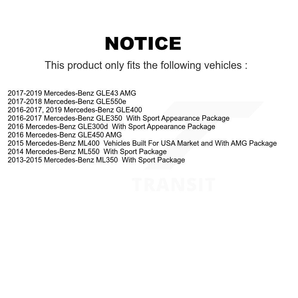 [Arrière] Kit de disque (revêtu) de frein pour Mercedes-Benz ML350 GLE350 GLE43 AMG GLE400 GLE450 ML400 GLE300d ML550 GLE550e KG-101634