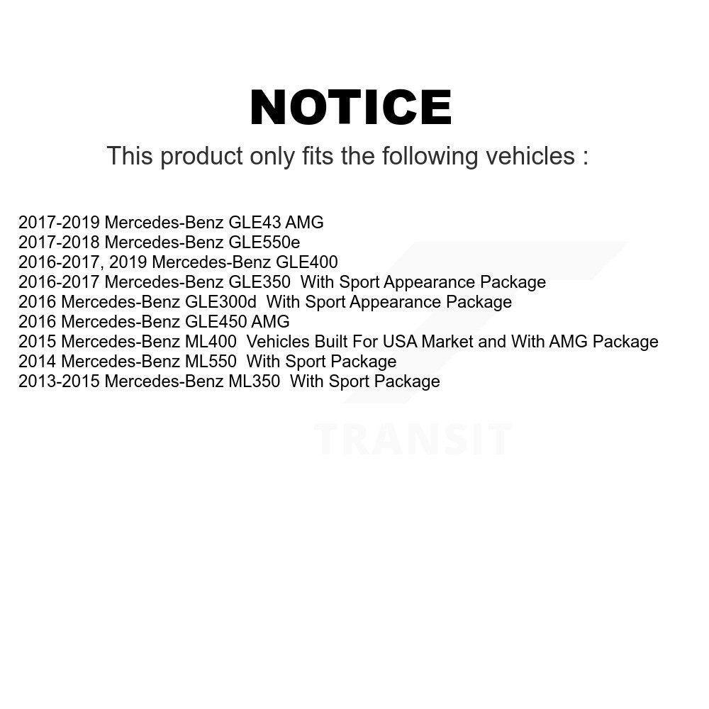 [Arrière] Kit de disque (revêtu) de frein pour Mercedes-Benz ML350 GLE350 GLE43 AMG GLE400 GLE450 ML400 GLE300d ML550 GLE550e KG-101635