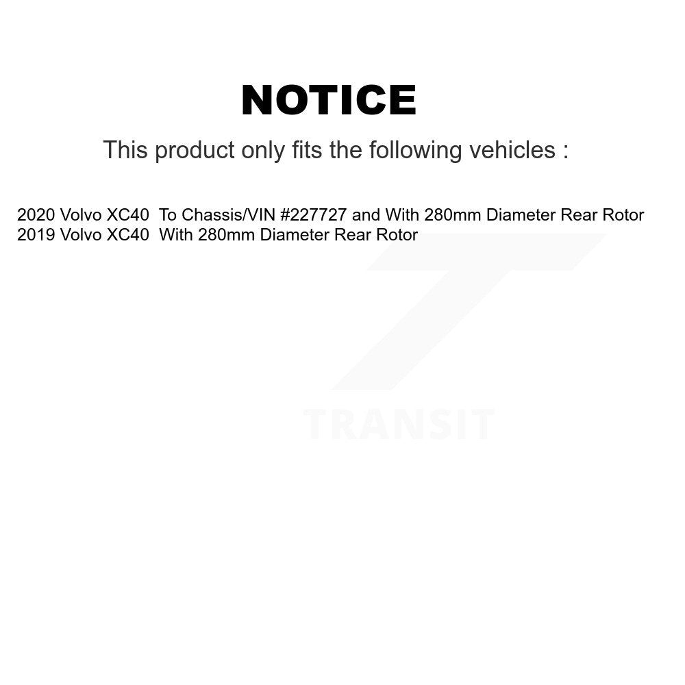 [Arrière] Kit de disque (revêtu) de frein pour Volvo XC40 KG-101650