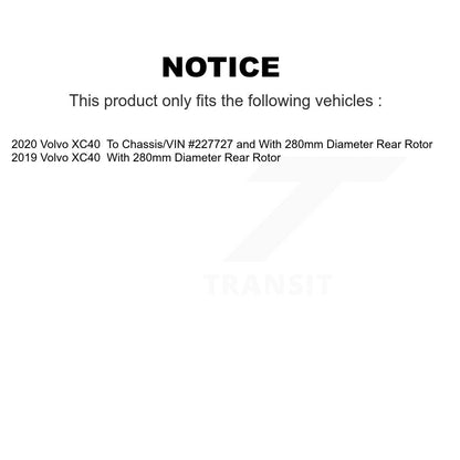 [Arrière] Kit de disque (revêtu) de frein pour Volvo XC40 KG-101650